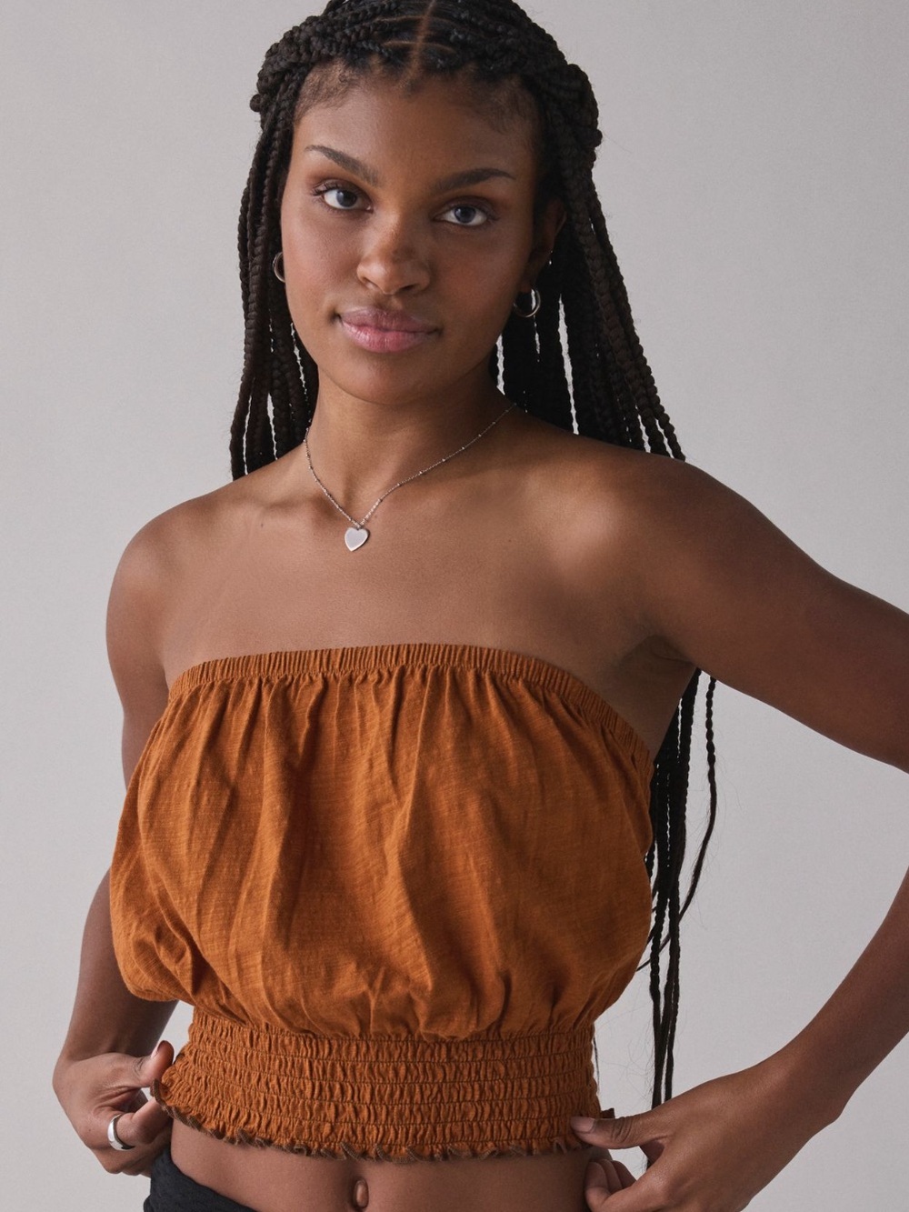 UO Maris Ruched Bubble Tube Top